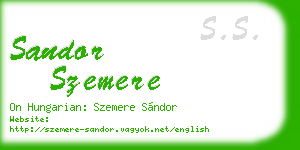 sandor szemere business card